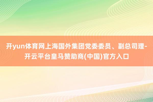 开yun体育网上海国外集团党委委员、副总司理-开云平台皇马赞助商(中国)官方入口