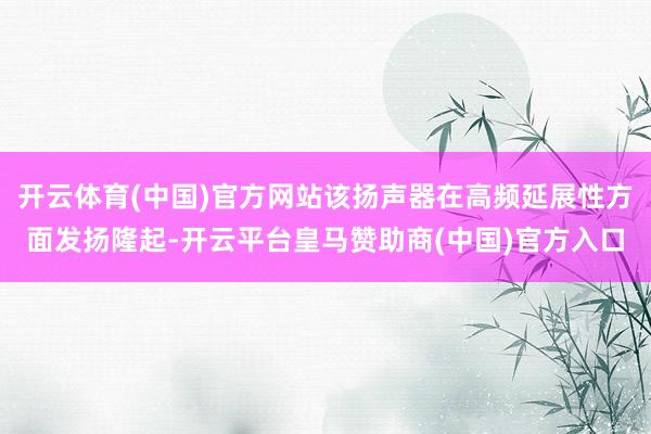 开云体育(中国)官方网站该扬声器在高频延展性方面发扬隆起-开